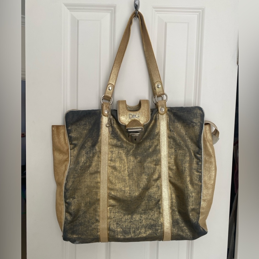 D&G Dolce & Gabbana Tote Bag | Gold Metallic